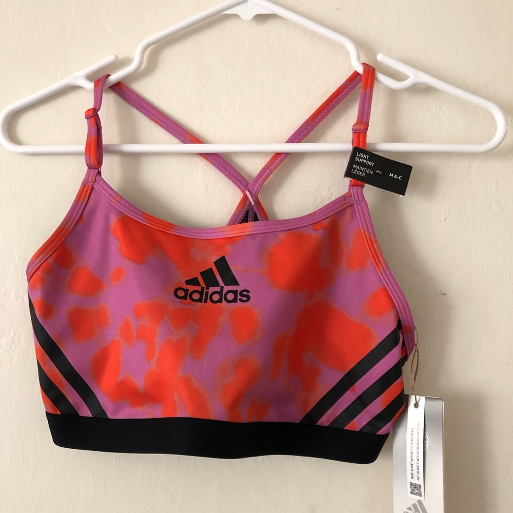 Adidas Pink and Orange Sports Bra